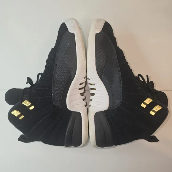 Nike Air Jordan 12 retro reverse taxi Black and Gold Sneakers - Picture 9 of 10